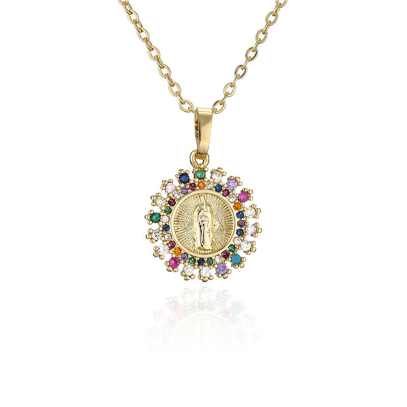 Inés - Colgante Virgen María con Circonitas