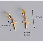 Josefina - Pendientes Cruz Plata 925