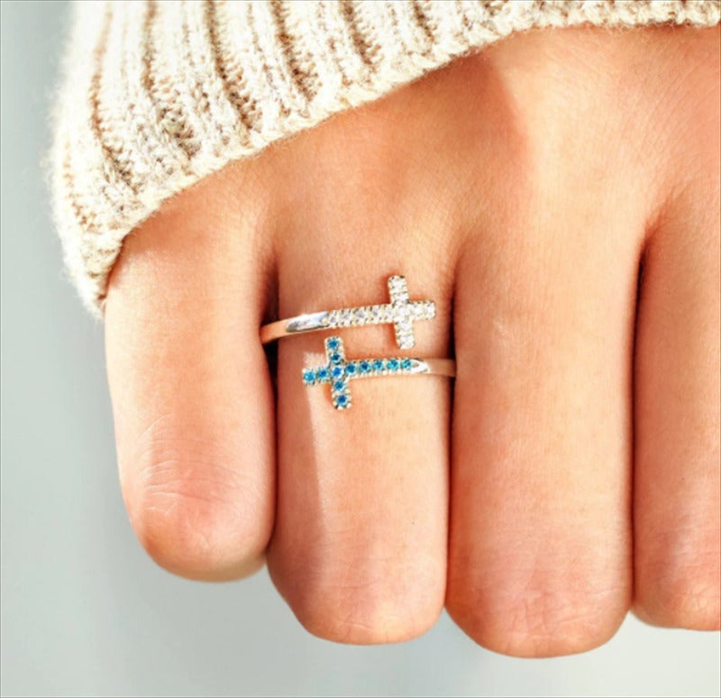 Judas Tadeo - Anillo Cruz Ajustable Plata 925